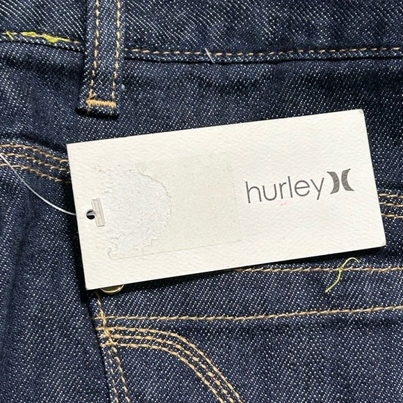 HURLEY Catalyst Movement Denim Mini Skirt Junior Size 5 Dark Blue Distressed - Picture 5 of 9